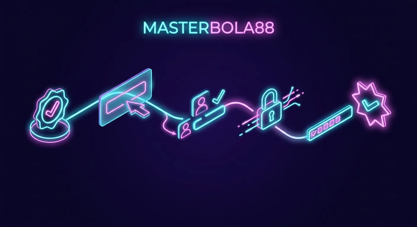 Ilustrasi alur registrasi pendaftaran akun di platform MASTERBOLA88