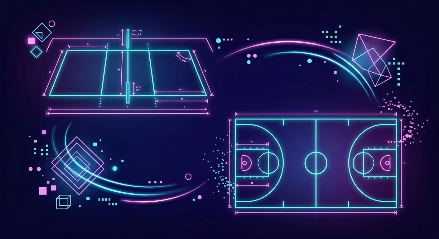 Ilustrasi Spesifikasi Lapangan Bola Voli dan Basket